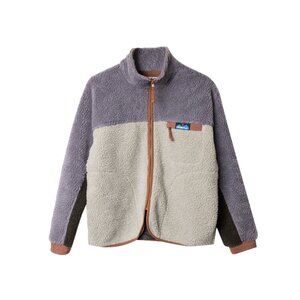 Kavu Two-Tone Fleece Jacket - Gray and Cream
